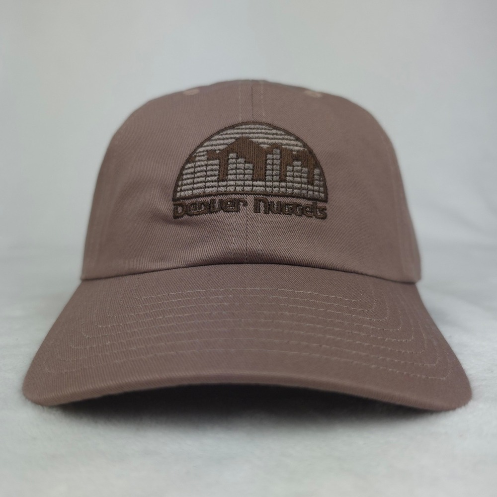 Denver Nuggets Mitchell & Ness Dad Hat Cap Embroidery Logo Chocolate Brown New - Picture 2 of 8